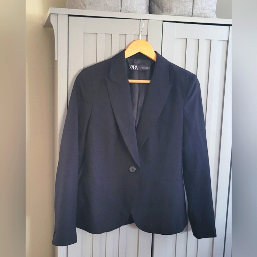 Zara One Button Black Blazer, size 8